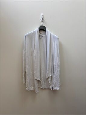 Athleta White Open-Front Draped Cardigan